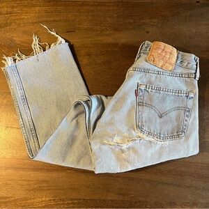 Vintage Late 1990s Trashed Levi’s 501 Jeans Size 28